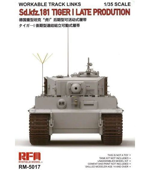 Workable Track Links For Tiger I Late - 1:35e - Rye Field Model
