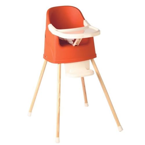 Chaise haute évolutive YOUPLA - Terracotta - Fabriquée en France