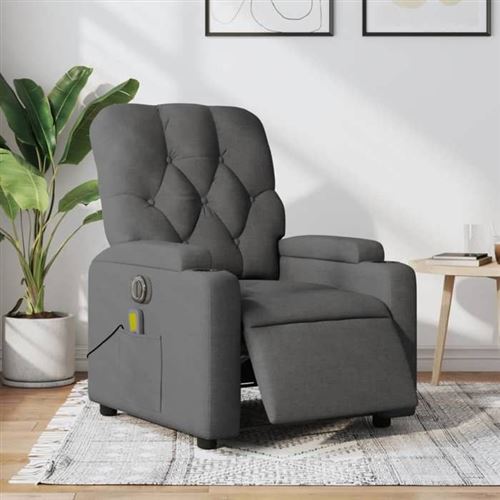 Non Communiqué Gris Vidaxl Fauteuil De Massage, Relaxation Électrique Réglable Tissu Foncé
