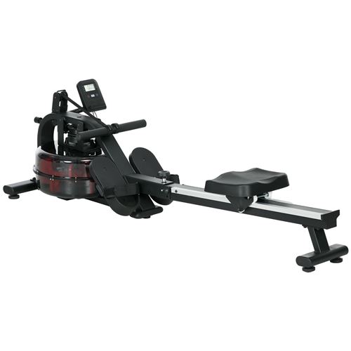Rameur &agrave; eau rameur pliable 6 niveaux de r&eacute;sistance &eacute;cran lcd multifonction noir