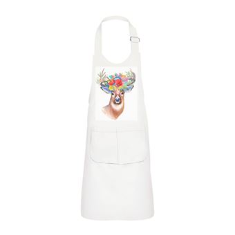 Tablier De Cuisine En Coton Design Cerf - Gris, 100% Coton, Marque Milly Green