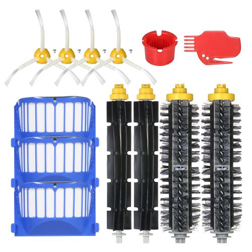 Pack de 13 accessoires de rechange pour iRobot Roomba série 600 690 691 694 650 651 664 615 601 630 Aspirateur - Brosse à poils + brosse flexible + filtre + brosse latérale + outil de nettoyage