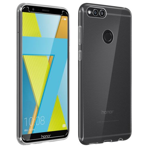 Pack Protection Honor 7X Coque silicone transparente + film verre trempé