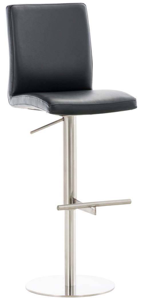 CLP Tabouret de bar Cadiz en similicuir , Acier inoxydable/Noir