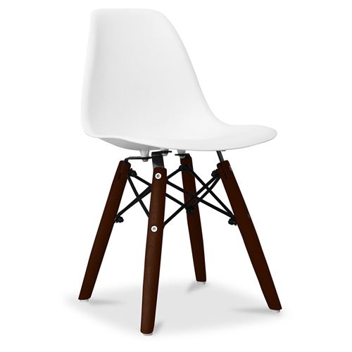 Chaise enfant dsw pieds foncés charles eames blanc