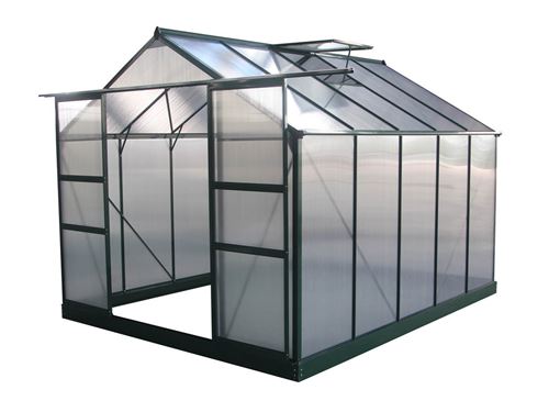 serre jardin polycarbonate dahlia vert sapin 7,67 m²