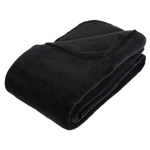 Paris Prix Noir Plaid Grand Modèle Microfibre 180X230 Cm Atmosphera
