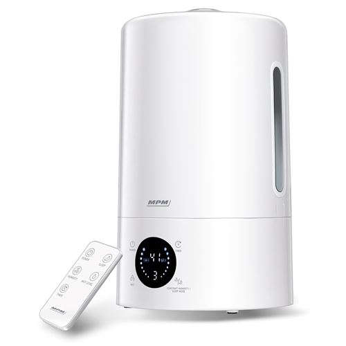 MPM MNP-04 Humidificateur ultrasonique silencieux, huiles essentielles, télécommande 25W Blanco