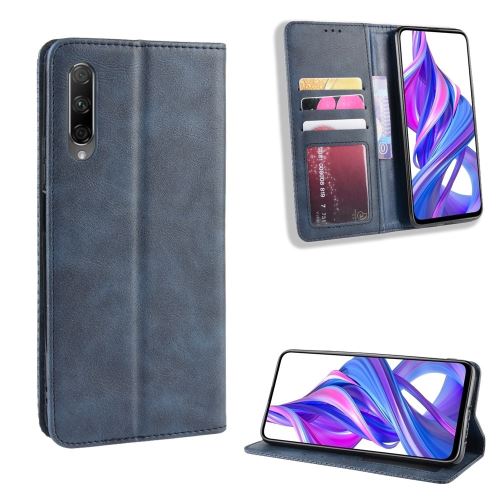 Etui en PU style vintage bleu pour votre Huawei Honor 9X/9X Pro