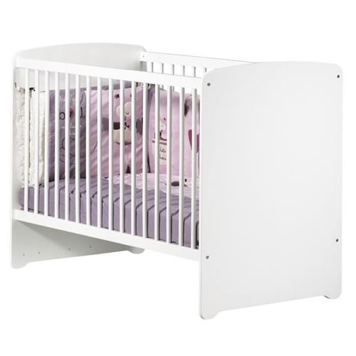 BABY PRICE Lit bebe 120x60 - 3 positions - Blanc - New Basic