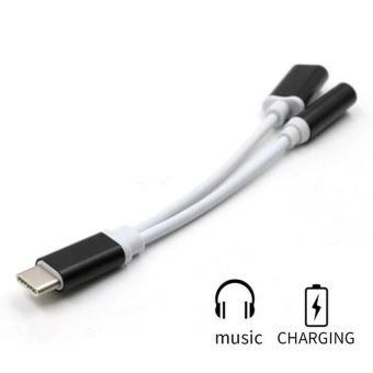USB C Charge & Music – Câble 2 en 1 prise jack casque audio pour