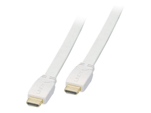 Lindy Premium - HDMI-kabel - HDMI male naar HDMI male - 1 m - beschermd - wit - vlak