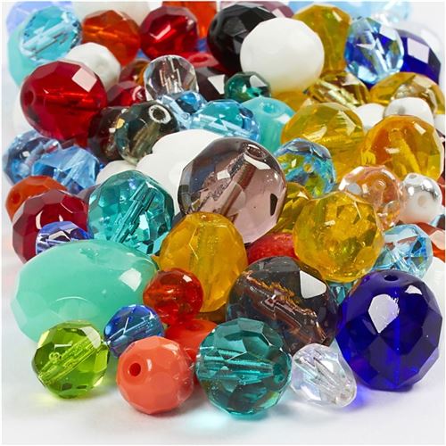 Assortiment de perles à facettes colorées - 3 à 15 mm - 450 pcs