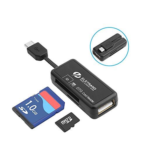 Micro USB OTG Lecteur de Carte, Eletrand 2-Fentes Lecteur de Carte SD/Micro SD(TF) et Micro USB OTG à USB 2.0 Adaptateur pour Androi
