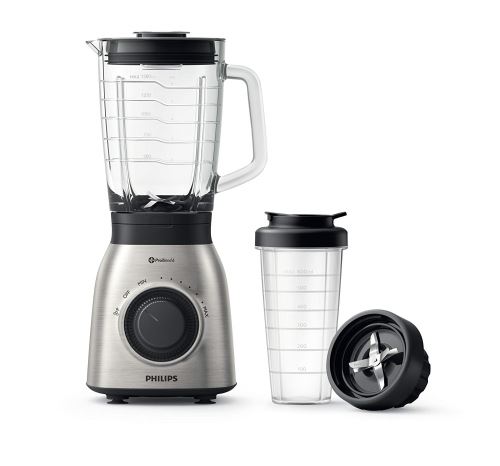 Philips Hr3556/00 Viva Blender 900 W, Bol En Verre 2l + Gourde