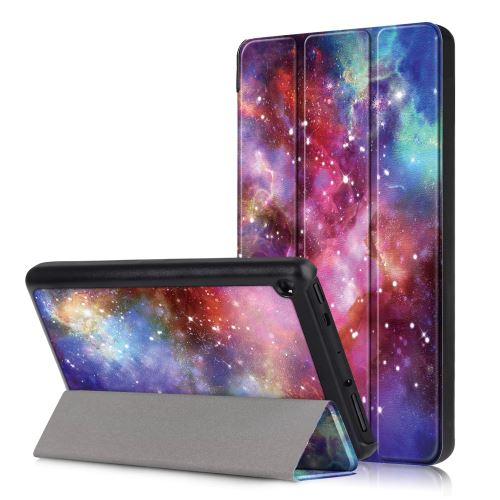 Etui en PU impression de modèle galaxie avec support tri-pliure pour votre Amazon New Fire 7 2019