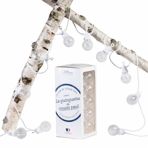Coffret Guinguette transparent câble blanc