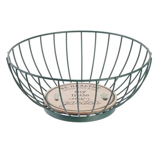 The Home Deco Factory - Corbeille fruits filaire Little Garden - Diam. 27,5 cm - Vert fonc