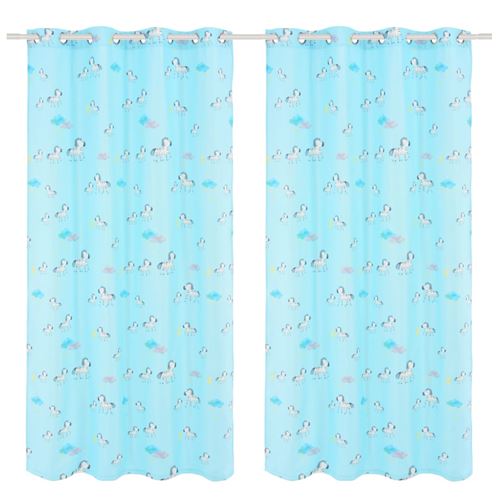 vidaXL Rideau occultant imprimé pour enfants 2 pcs 140 x 240 cm zèbre