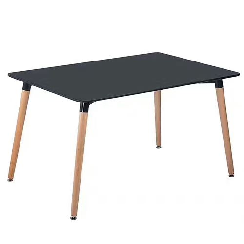 Ensemble Table Salle à Manger Noir & 4 Chaises Noires/Blanches Scandinaves