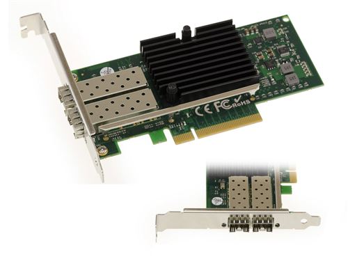 Carte Controleur PCIe Reseau LAN 10G SFP+ 2 Ports - CHIPSET Intel JL82599ES - 10GbE Ethernet Network Adapter