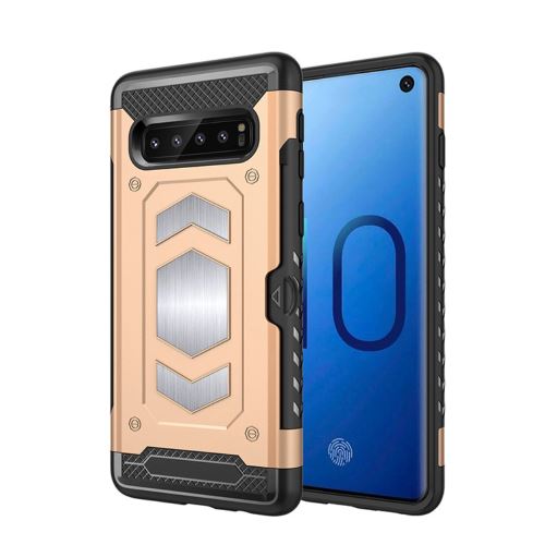 Coque en TPU hybride avec lecteur de carte or pour votre Samsung Galaxy S10