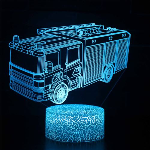 Stack - Veilleuse Enfant 3D - Lampe Tactile LED - 7 Couleurs - Télécommande - Modèle Voiture - Image 2