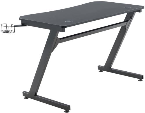 Table Gaming Hayward - Table Gamer PC - Table Gaming avec Lumières Led - Support en Métal forme Z - Couleur Noir