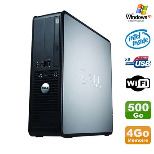 PC Dell Optiplex 380 Sff E5200 2.5Ghz 4Go Disque 500Go Dvd WiFi Win Xp Pro