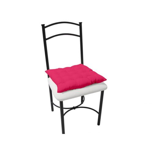 Galette de chaise capitonné Alix - L 40 x l 40 x H 5 cm - Rose clair