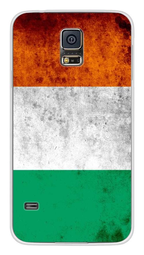 Coque en silicone imprimée compatible Samsung Galaxy S5 Drapeau Côte d'Ivoire