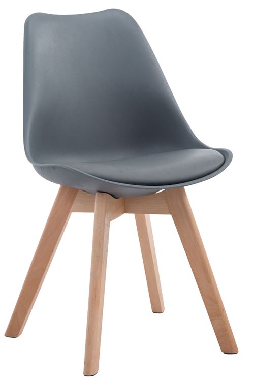 Chaise de visiteur Borneo V2 similicuir , Gris/Nature