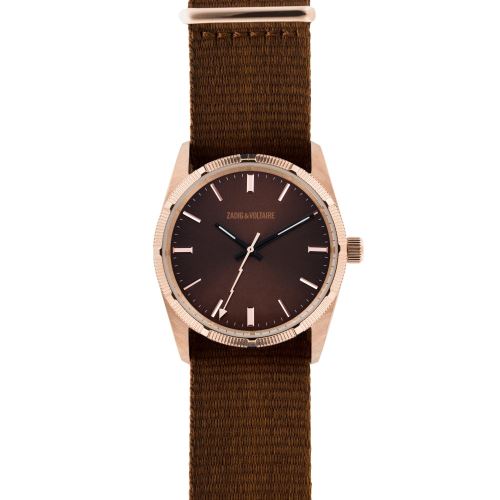 Montre Mixte Zadig & Voltaire Cadran 36mm En Steel Marron Et Bracelet Marron En Nylon ZVF209