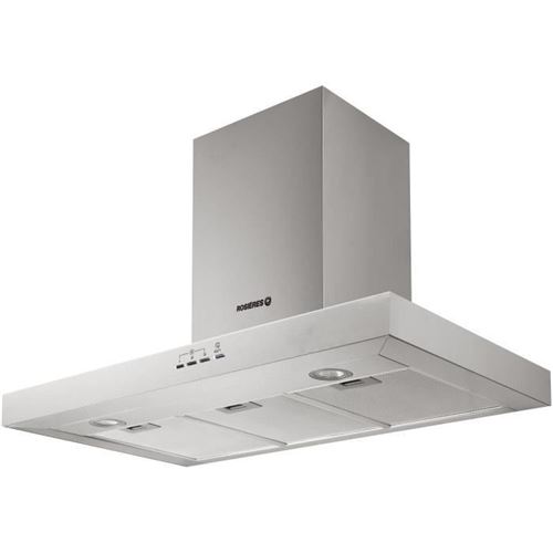 Rosières RMB 9685/1 IN - Hotte - hotte décorative - largeur : 90 cm - profondeur : 50 cm - evacuation & recyclage - acier inoxydable