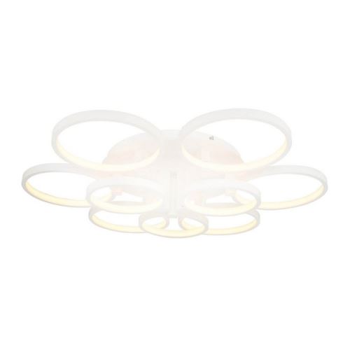 HOMEMANIA Lampe de Plafond Orbis Plafonnier - Ronde - Murale - Blanc en Métal, 80 x 80 x 15 cm, 1 x LED, 126W, 13230LM, 4200K Lumière Blanc Naturel
