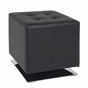 Pouf Carré Design "Zanzibar" 42cm Noir - 1
