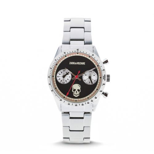 Montre Mixte Zadig & Voltaire Cadran 39mm En Acier Noir Et Bracelet Argenté En Acier ZVM121