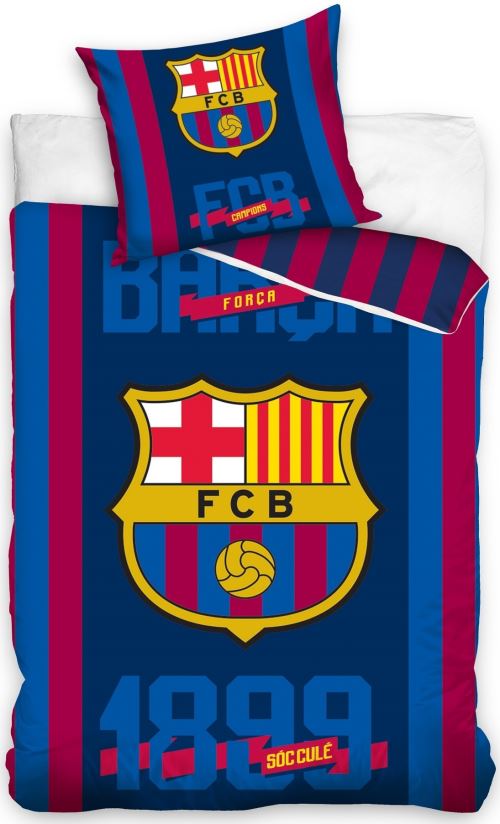 FC Barcelona Couette 140 x 200 cm rouge / bleu / jaune