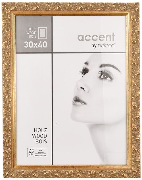Nielsen Design Cadre Photo en bois 30 x 40 cm couleur or