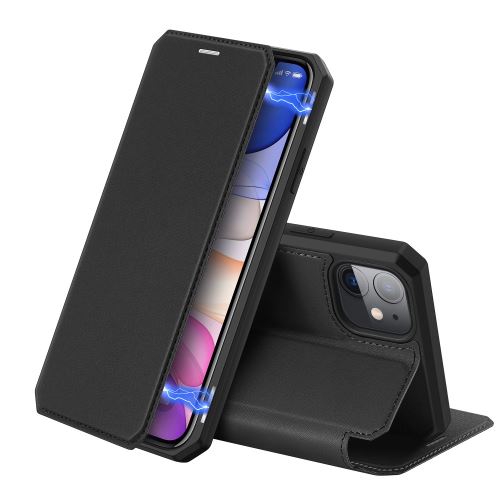 Etui en PU avec support noir pour votre Apple iPhone 11 6.1 pouces