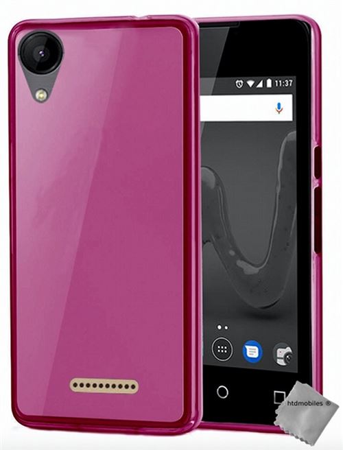 Housse etui coque pochette silicone gel fine pour Wiko Lenny 4 avec verre trempe - ROSE