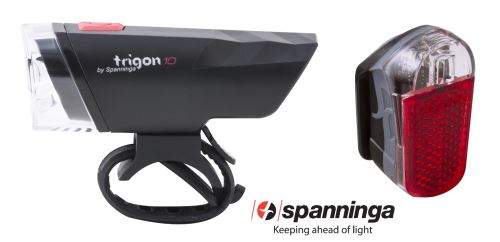 ECLAIRAGE VELO KIT TRIGON AV+AR PILES 10 Lux