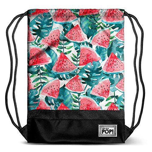 Oh My Pop! Watermelon Sac à cordon, 47 cm, Rouge (Rosso)