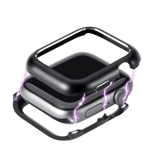 Coque en TPU cadre d'adsorption noir pour votre Apple Watch Series 4 44mm/Series 3/2/1 42mm