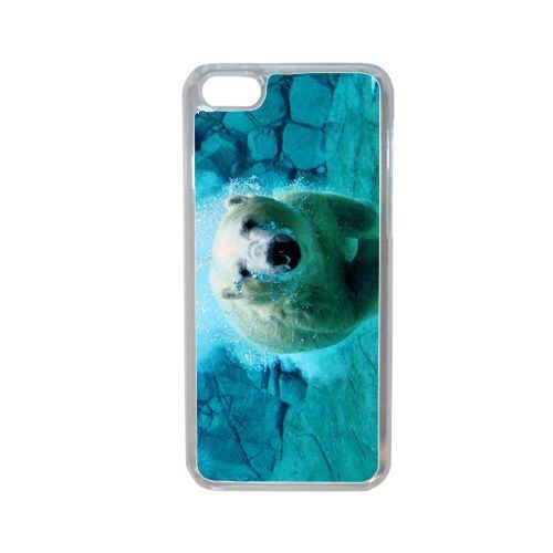Coque gros ours blanc plongee compatible iphone 7 plus transparent