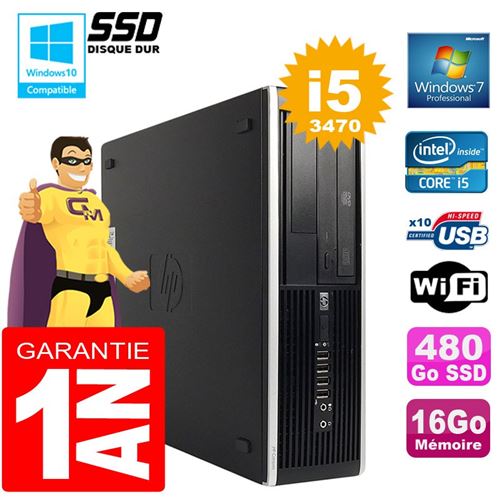 Pc hp compaq 8300 sff core i5-3470 ram 16go disque 480go ssd graveur dvd wifi w7 État correct - Hewlett-Packard reconditionné disponible sur Fnac