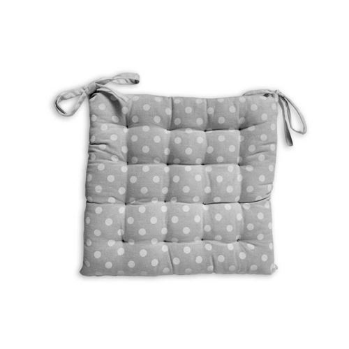 SOLEIL D'OCRE Galette de chaise capitonnée Passion en coton - Gris