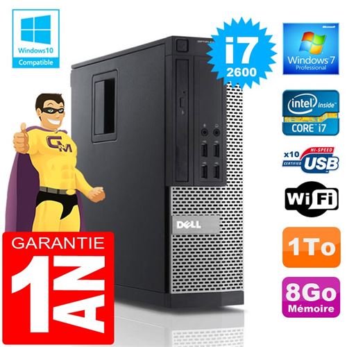 Pc dell 990 sff core i7-2600 ram 8go disque 1 to wifi w7
