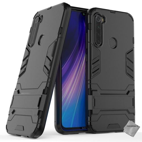 Housse etui coque rigide anti choc pour Xiaomi Redmi Note 8T avec film ecran - NOIR