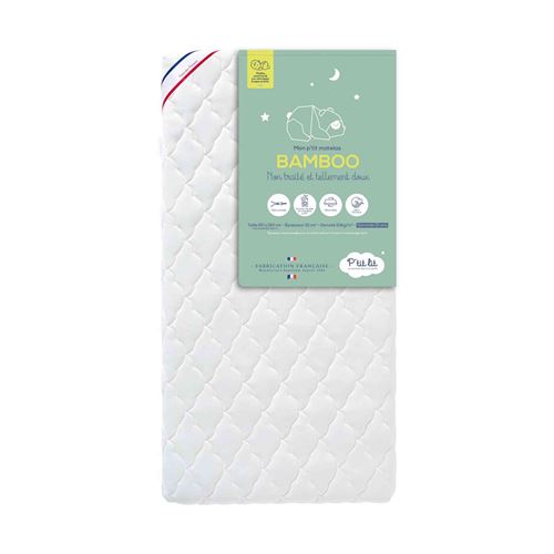 Matelas b&eacute;b&eacute; d&eacute;houssable ultra-doux BAMBOO sans traitement 60x120